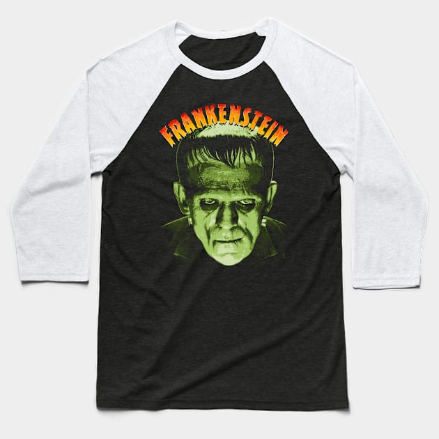 Frankenstein Baseball T-Shirt by Rosado